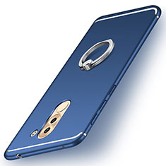 Custodia Silicone Ultra Sottile Morbida Cover con Anello Supporto per Huawei Honor 6X Blu