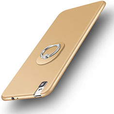 Custodia Silicone Ultra Sottile Morbida Cover con Anello Supporto per Huawei Honor 7i shot X Oro