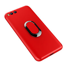 Custodia Silicone Ultra Sottile Morbida Cover con Anello Supporto per Xiaomi Mi 6 Rosso