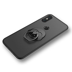 Custodia Silicone Ultra Sottile Morbida Cover con Anello Supporto per Xiaomi Mi 8 SE Nero