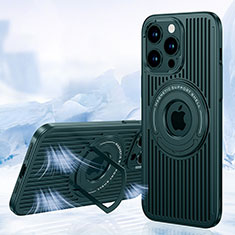 Custodia Silicone Ultra Sottile Morbida Cover con Mag-Safe Magnetic AC1 per Apple iPhone 13 Pro Max Verde
