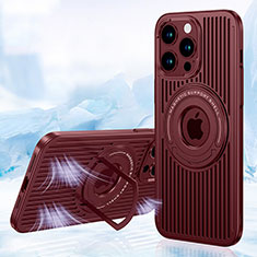 Custodia Silicone Ultra Sottile Morbida Cover con Mag-Safe Magnetic AC1 per Apple iPhone 13 Pro Rosso