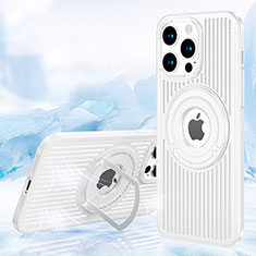 Custodia Silicone Ultra Sottile Morbida Cover con Mag-Safe Magnetic AC1 per Apple iPhone 14 Pro Bianco