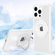 Custodia Silicone Ultra Sottile Morbida Cover con Mag-Safe Magnetic AC1 per Apple iPhone 15 Pro Bianco