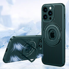 Custodia Silicone Ultra Sottile Morbida Cover con Mag-Safe Magnetic AC1 per Apple iPhone 15 Pro Verde