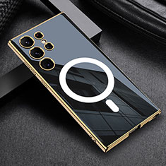 Custodia Silicone Ultra Sottile Morbida Cover con Mag-Safe Magnetic AC1 per Samsung Galaxy S22 Ultra 5G Nero