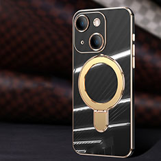 Custodia Silicone Ultra Sottile Morbida Cover con Mag-Safe Magnetic C01 per Apple iPhone 14 Nero