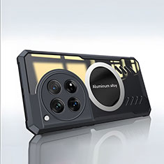 Custodia Silicone Ultra Sottile Morbida Cover con Mag-Safe Magnetic P01 per OnePlus 12 5G Nero