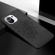 Custodia Silicone Ultra Sottile Morbida Cover con Magnetico A08 per Xiaomi Mi 11 5G Nero