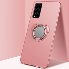 Custodia Silicone Ultra Sottile Morbida Cover con Magnetico Anello Supporto A01 per Huawei Honor Play4T Pro Oro Rosa