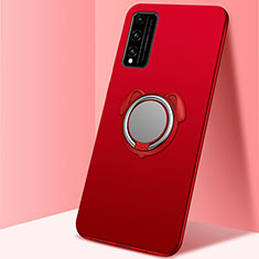Custodia Silicone Ultra Sottile Morbida Cover con Magnetico Anello Supporto A01 per Huawei Honor Play4T Pro Rosso