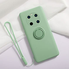 Custodia Silicone Ultra Sottile Morbida Cover con Magnetico Anello Supporto A01 per Huawei Mate 40E 4G Verde Pastello