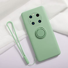 Custodia Silicone Ultra Sottile Morbida Cover con Magnetico Anello Supporto A01 per Huawei Mate 40E Pro 4G Verde Pastello