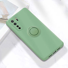 Custodia Silicone Ultra Sottile Morbida Cover con Magnetico Anello Supporto A01 per Huawei Nova 7 SE 5G Ciano