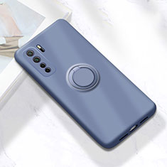Custodia Silicone Ultra Sottile Morbida Cover con Magnetico Anello Supporto A01 per Huawei Nova 7 SE 5G Grigio
