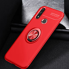 Custodia Silicone Ultra Sottile Morbida Cover con Magnetico Anello Supporto A01 per Huawei P Smart (2019) Rosso