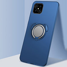 Custodia Silicone Ultra Sottile Morbida Cover con Magnetico Anello Supporto A01 per Oppo Reno4 Z 5G Blu