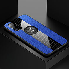 Custodia Silicone Ultra Sottile Morbida Cover con Magnetico Anello Supporto A01 per Samsung Galaxy A71 5G Blu