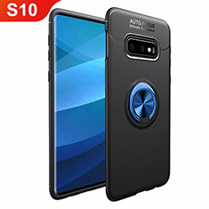 Custodia Silicone Ultra Sottile Morbida Cover con Magnetico Anello Supporto A01 per Samsung Galaxy S10 5G Blu e Nero