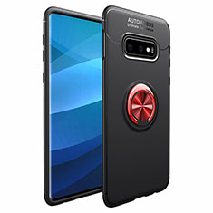 Custodia Silicone Ultra Sottile Morbida Cover con Magnetico Anello Supporto A01 per Samsung Galaxy S10 5G Rosso e Nero