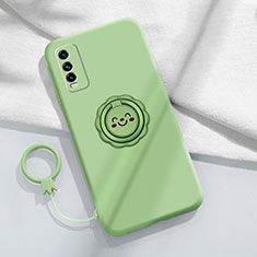 Custodia Silicone Ultra Sottile Morbida Cover con Magnetico Anello Supporto A01 per Vivo Y11s Verde Pastello