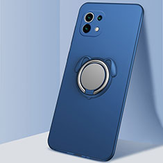 Custodia Silicone Ultra Sottile Morbida Cover con Magnetico Anello Supporto A01 per Xiaomi Mi 11 5G Blu