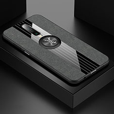 Custodia Silicone Ultra Sottile Morbida Cover con Magnetico Anello Supporto A01 per Xiaomi Poco X2 Grigio