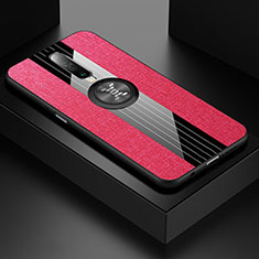 Custodia Silicone Ultra Sottile Morbida Cover con Magnetico Anello Supporto A01 per Xiaomi Poco X2 Rosa Caldo