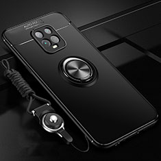 Custodia Silicone Ultra Sottile Morbida Cover con Magnetico Anello Supporto A01 per Xiaomi Redmi 10X 5G Nero