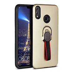 Custodia Silicone Ultra Sottile Morbida Cover con Magnetico Anello Supporto A02 per Huawei Honor V10 Lite Oro