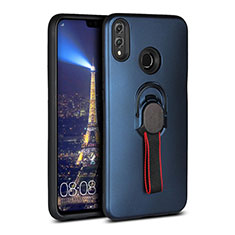 Custodia Silicone Ultra Sottile Morbida Cover con Magnetico Anello Supporto A02 per Huawei Honor View 10 Lite Blu