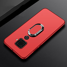 Custodia Silicone Ultra Sottile Morbida Cover con Magnetico Anello Supporto A02 per Huawei Mate 30 Lite Rosso