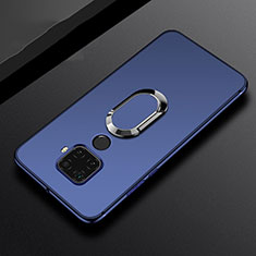 Custodia Silicone Ultra Sottile Morbida Cover con Magnetico Anello Supporto A02 per Huawei Nova 5z Blu
