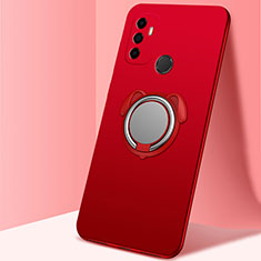 Custodia Silicone Ultra Sottile Morbida Cover con Magnetico Anello Supporto A02 per Oppo A53 Rosso