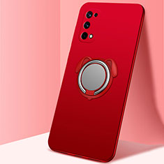 Custodia Silicone Ultra Sottile Morbida Cover con Magnetico Anello Supporto A02 per Realme X7 5G Rosso