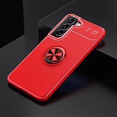 Custodia Silicone Ultra Sottile Morbida Cover con Magnetico Anello Supporto A02 per Samsung Galaxy S22 5G Rosso