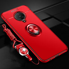 Custodia Silicone Ultra Sottile Morbida Cover con Magnetico Anello Supporto A02 per Vivo Nex 3 Rosso