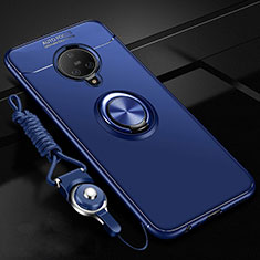 Custodia Silicone Ultra Sottile Morbida Cover con Magnetico Anello Supporto A02 per Vivo Nex 3S Blu