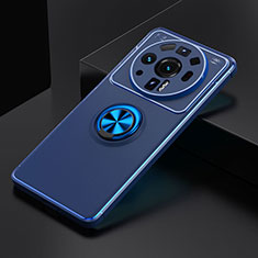 Custodia Silicone Ultra Sottile Morbida Cover con Magnetico Anello Supporto A02 per Xiaomi Mi 12 Ultra 5G Blu