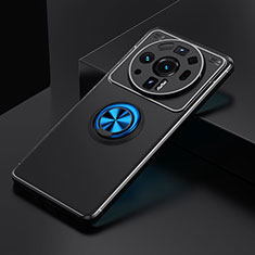 Custodia Silicone Ultra Sottile Morbida Cover con Magnetico Anello Supporto A02 per Xiaomi Mi 12 Ultra 5G Blu e Nero