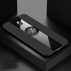 Custodia Silicone Ultra Sottile Morbida Cover con Magnetico Anello Supporto A02 per Xiaomi Redmi 8A Nero