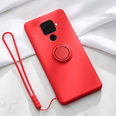 Custodia Silicone Ultra Sottile Morbida Cover con Magnetico Anello Supporto A03 per Huawei Nova 5i Pro Rosso