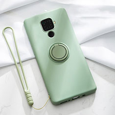 Custodia Silicone Ultra Sottile Morbida Cover con Magnetico Anello Supporto A03 per Huawei Nova 5i Pro Verde