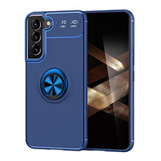 Custodia Silicone Ultra Sottile Morbida Cover con Magnetico Anello Supporto A03 per Samsung Galaxy S24 5G Blu