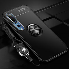 Custodia Silicone Ultra Sottile Morbida Cover con Magnetico Anello Supporto A03 per Xiaomi Mi 10 Pro Nero