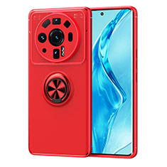 Custodia Silicone Ultra Sottile Morbida Cover con Magnetico Anello Supporto A03 per Xiaomi Mi 12S Ultra 5G Rosso