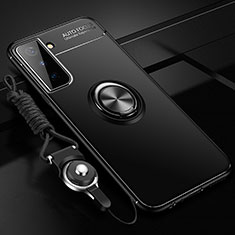 Custodia Silicone Ultra Sottile Morbida Cover con Magnetico Anello Supporto A05 per Samsung Galaxy S24 Plus 5G Nero