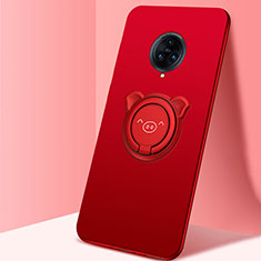 Custodia Silicone Ultra Sottile Morbida Cover con Magnetico Anello Supporto A05 per Vivo Nex 3 Rosso