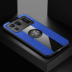Custodia Silicone Ultra Sottile Morbida Cover con Magnetico Anello Supporto A05 per Xiaomi Mi 11 Ultra 5G Blu
