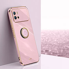 Custodia Silicone Ultra Sottile Morbida Cover con Magnetico Anello Supporto A06 per Vivo iQOO 9 Pro 5G Rosa